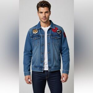 Retrofit Brand MFG Cotton Denim Jeans Jacket ￼Men Size Small RN#63925 / Id HCTX